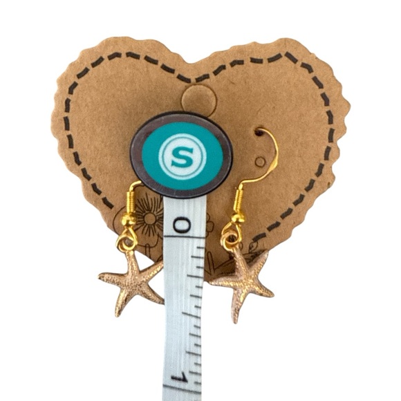 Brighton Gold Tone Starfish Dangle Earrings, NWT, Brighton Women’s Earrings - Picture 3 of 4